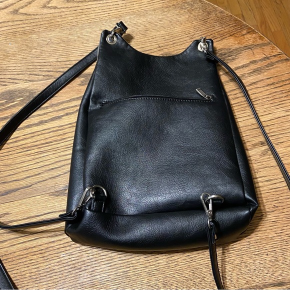 Black and Grey Espe Floral Backpack Purse - Picture 7 of 7